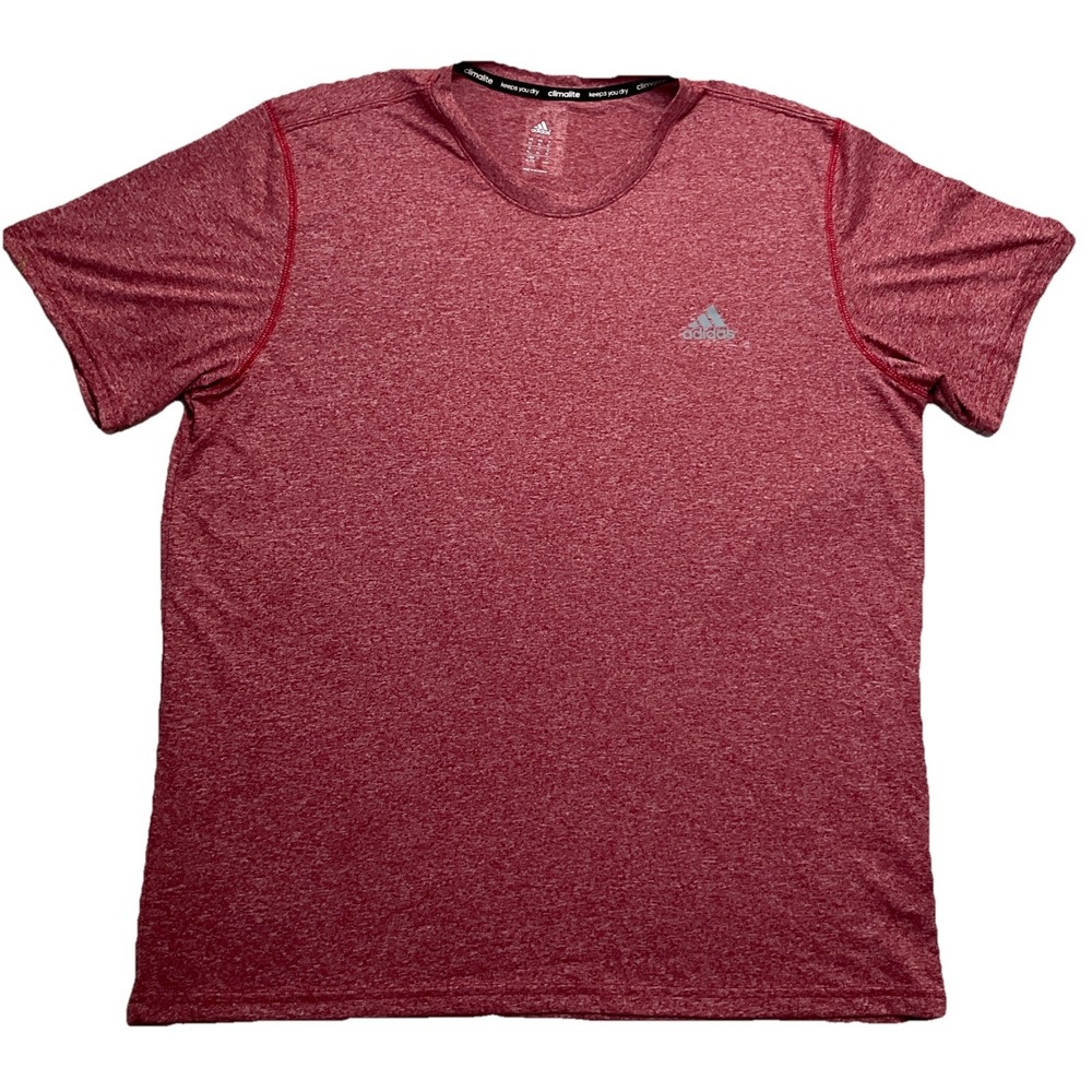 Adidas Climalite Mens Red Short Sleeve Outdoor Shirt Size XL